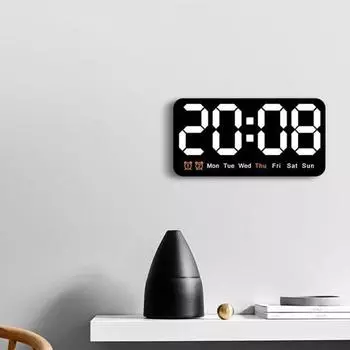 Простые часы с большим экраном, подвесные, стоящие, двойного назначения, настенные часы, многофункциональные, с будильником, температурные часы