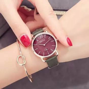 Простые часы женские циферблат повседневный темперамент кварцевые модные часы поясные часы для женщин