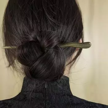 Простые деревянные заколки для волос, китайские заколки для волос, шпильки для волос, сделай сам, деревянная голова ручной работы, ювелирные аксессуары для женщин чёрный