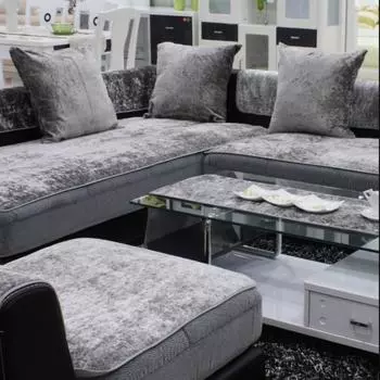 Простые диванные подушки, чехлы на четыре сезона, тканевые, современный плюшевый однотонный нескользящий диван на осень и зиму, утолщенный секционный диван 70X70cm 1pcs