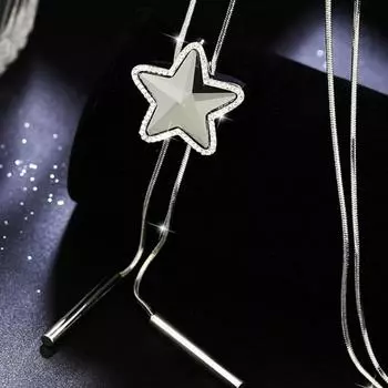 Простые длинные ожерелья и подвески с кристаллами и звездами, женские ожерелья, новые модные украшения, корейские свитера, ожерелья, аксессуары для платьев