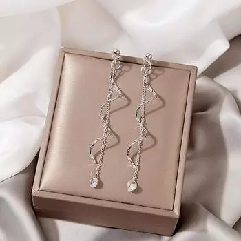 Простые длинные витые серьги-капли с кисточками для женщин, ювелирные изделия для вечеринок, повседневное сочетание