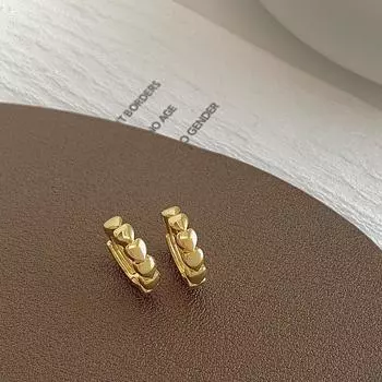 Простые французские гладкие серьги-гвоздики Love Light класса люкс, экологически чистые