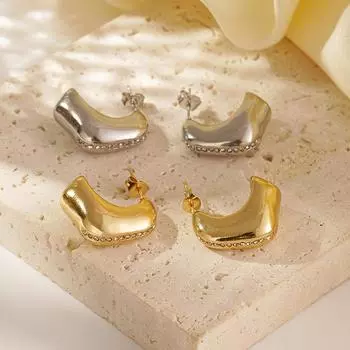 Простые геометрические литературные ретро-серьги с микробриллиантами и цирконами неправильной формы для женщин