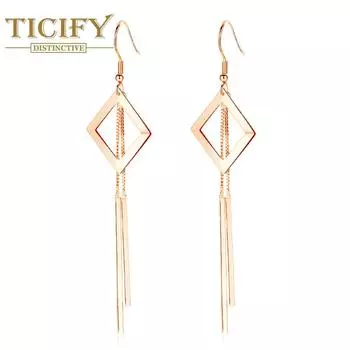 Простые геометрические серьги, серьги для девочек, темпераментные персональные модные серьги розового золота