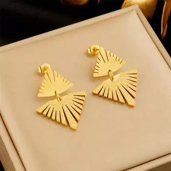 Простые геометрические серьги в европейском и американском стиле золотой