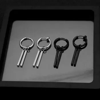 Простые готические серьги-подвески в стиле панк с квадратной палочкой для женщин и мужчин, модные украшения для вечеринок, аксессуары, подарок 1pc