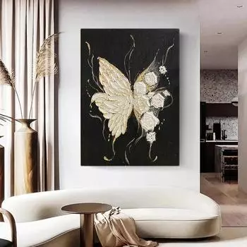 Простые холсты с бабочками и цветами, настенные художественные картины, принты, современные скандинавские изображения насекомых и животных для гостиной, домашнего декора 21x30cm No Framed белый