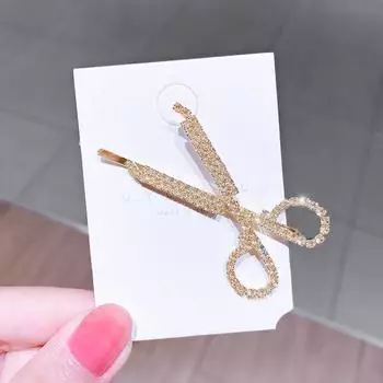 Простые хрустальные шпильки для волос со стразами, заколки-ножницы, заколки-заколки, свадебные головные уборы, модные аксессуары для волос для девочек Size fits all