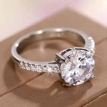 Простые и элегантные круглые кольца с кубическим цирконием для женщин, обручальные кольца, аксессуары, трендовые украшения 2022 года 6