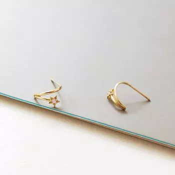 Простые и элегантные серьги-звездочки в подарочном стиле в холодном стиле