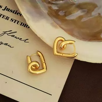 Простые и искаженные любовные темпераментные легкие роскошные высококачественные застежки для ушей, экологически чистые