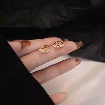 Простые и компактные серьги с жемчужной пряжкой, серьги-гвоздики, серьги с имитацией жемчуга