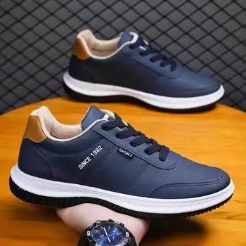 Простые и модные кожаные туфли мужские, весенние, новые, с плоской подошвой, дышащие, мужские туфли, импортные, легкие, модные, повседневные, для сноуборда, мужские туфли 39 чёрный