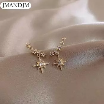 Простые и нежные серьги-капли с кристаллами и темпераментом, женские маленькие серьги в корейском стиле серебряный