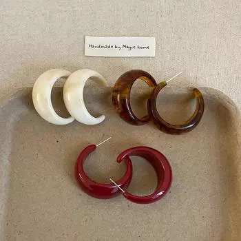 Простые и продвинутые серьги из смолы в форме буквы С, серьги-гвоздики, женские модные универсальные серьги для поездок на работу, серьги