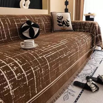 Простые и современные однотонные полотенца для дивана, всесезонная универсальная ткань для чехла дивана, цельный чехол для дивана с защитой от когтей кошек 180*130cm белый