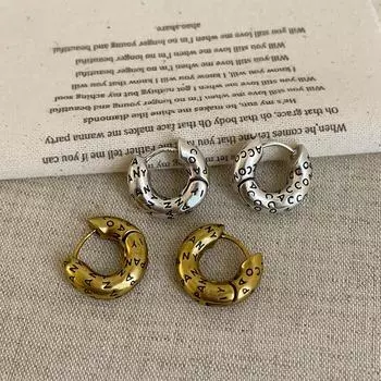 Простые и старые буквы, круглые серьги-пряжки, женские, нишевые, высокого класса, ретро, легкие, роскошные, модные, универсальные серьги для поездок на работу