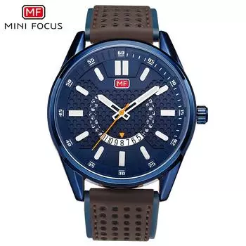 Простые и стильные часы для молодых мужчин с календарем, светящимся водонепроницаемым кожаным ремешком