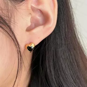 Простые и стильные серьги Love из черного циркония для женщин в стиле ретро