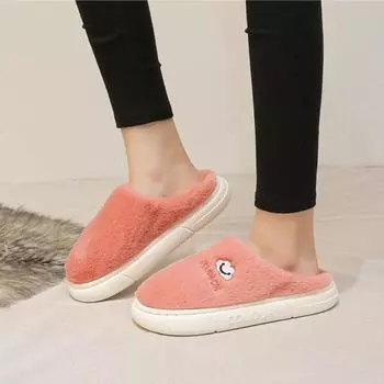 Простые и теплые хлопковые тапочки для женщин на осень и зиму 2024 г. Новые легкие и мягкие женские тапочки на плоской подошве 38 розовый