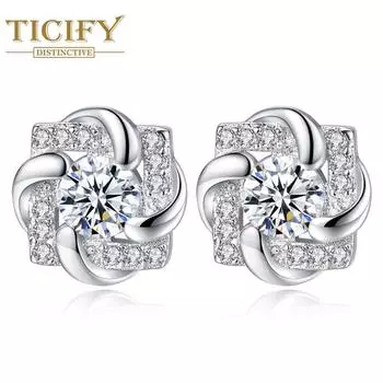 Простые и удачные серьги с четырьмя листочками Серьги «Вечное сердце любви» белый