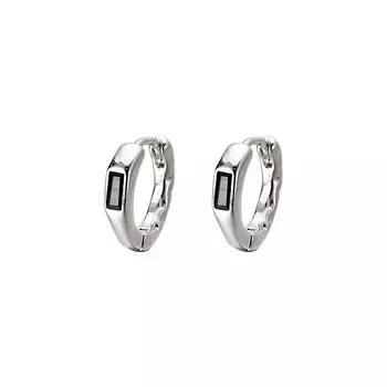 Простые и универсальные черные клеевые вкладыши с геометрическим нишевым дизайном, персонализированные серьги для женщин