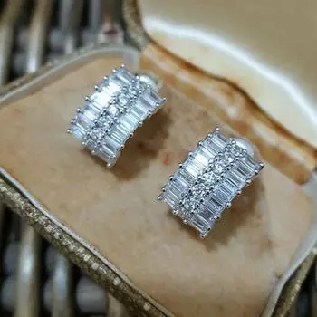 Простые и универсальные серьги-гвоздики для женщин, ювелирные изделия с геометрическим дизайном из циркония, модные повседневные украшения