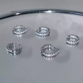 Простые и универсальные серьги из циркония, женские легкие, роскошные, высокого класса, темпераментные, простые серьги-кольца, модные, универсальные, серебряные серьги-иглы 925 silver needle