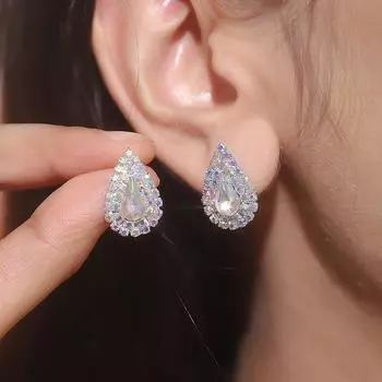 Простые и универсальные серьги-подвески со стразами Ab Premium Sense Of Niche Design Temperament Earrings Women s Earrings