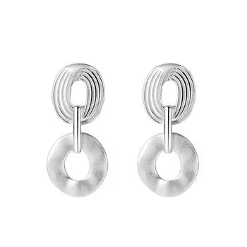Простые и универсальные высококачественные серьги с двумя кольцами Серьги легкие роскошные высококачественные нишевые дизайнерские тенденции