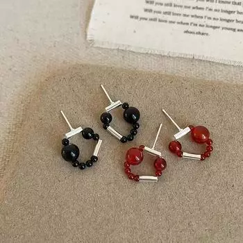 Простые и высококачественные серьги-гвоздики из агата, женские, легкие, роскошные, элегантные, ретро, модные, трендовые, универсальные серьги для поездок на работу