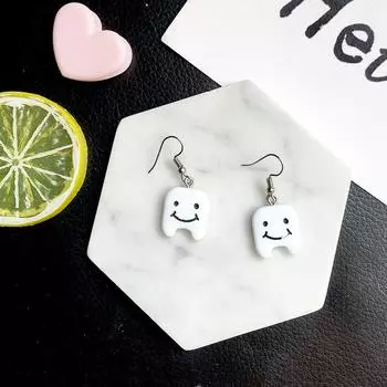 Простые и забавные маленькие зубные серьги для девочек без ушных отверстий, зажимы для ушей earrings