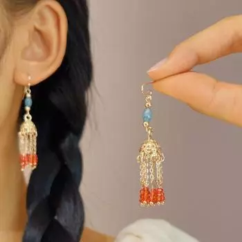 Простые кисточки из рисовых бусин, преувеличенные серьги из кристаллов, ретро-серьги, аксессуары, подарочные украшения для вечеринок