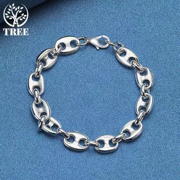 Простые классические ювелирные изделия из браслета-цепочки из стерлингового серебра 925 пробы 20cm