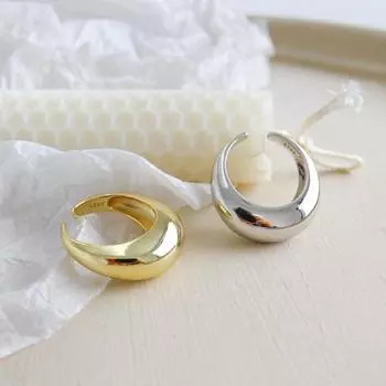 Простые кольца ручной работы из серебра 925 пробы для женщин, свадебная пара, креативные геометрические обручальные украшения, подарки Resizable золотой