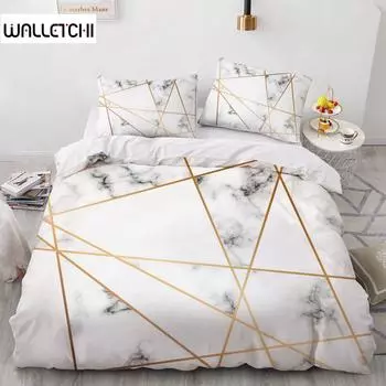 Простые комплекты постельного белья с мраморным рисунком, пододеяльник в европейском и американском стиле, роскошное одеяло с геометрией для женщин и подростков, украшения для комнаты EU single(135x200cm)