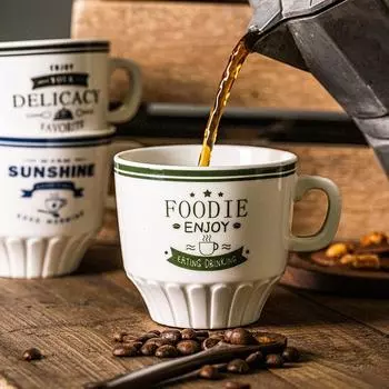 Простые креативные кружки с буквами, керамическая кружка для эспрессо, кружка для питья, эстетичные кружки для пар и мужчин, посуда для питья, ресторан 275ML