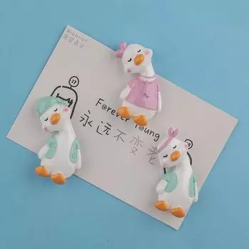 Простые креативные мультяшные милые кривые утки, магнитные смоляные наклейки для домашнего холодильника, трехмерные магнитные присоски 1PC