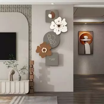 Простые креативные настенные часы для гостиной, модное украшение для дома, настенные часы для ресторана, декоративные часы в кремовом стиле, высокого класса