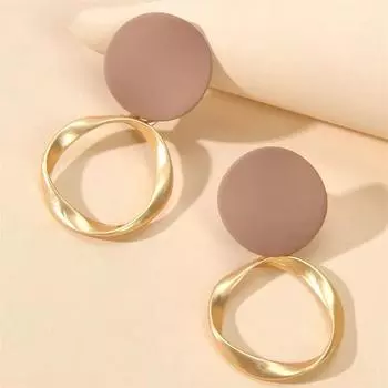 Простые круглые серьги цвета хаки, новые геометрические серьги с высокой текстурой, инкрустированные бриллиантами, для женщин хаки