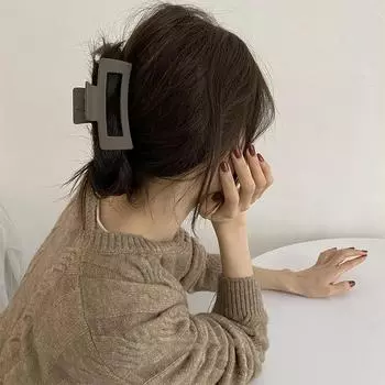 Простые квадратные геометрические матовые зажимы для волос, ацетатные заколки для волос, женские полые зажимы для хвоста, инструменты для укладки макияжа, головные уборы светло-синий