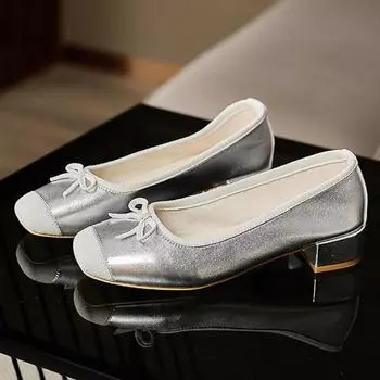 Простые квадратные одинарные туфли с мягкой подошвой, удобные, 2024, новые модные повседневные универсальные женские туфли на толстом каблуке, летнее время 35