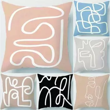 Простые линии абстрактные наволочки офис гостиная автомобиль украшения дома наволочки 40x40cm