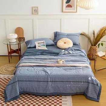Простые линии летнее одеяло в японском стиле хлопковое одеяло с кондиционером роскошное мягкое дышащее тонкое одеяло для взрослых детей 150x200cm Single 1Pc