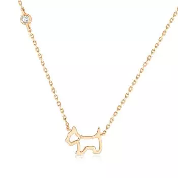 Простые линии полые щенки ожерелье для женщин высокого класса ключичная цепочка французская роскошь