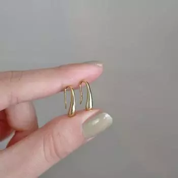 Простые маленькие серьги-капли для женщин в стиле ретро, индивидуальные, темпераментные, с ушным крючком и отверстием для уха, универсальные серьги