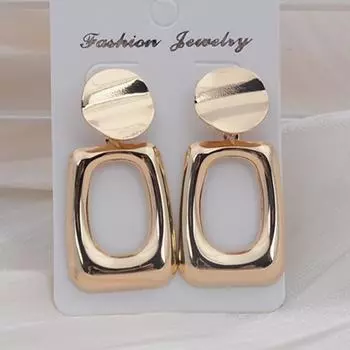 Простые массивные квадратные серьги-капли для женщин, золотые, серебряные, модные серебряные игольчатые геометрические серьги, женские популярные украшения золотой