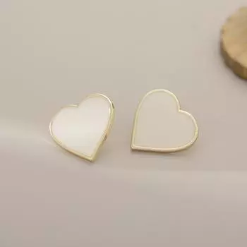 Простые металлические эмалевые серьги в форме сердца, элегантные модные серьги-клипсы для прокалывания ушей в виде комаров