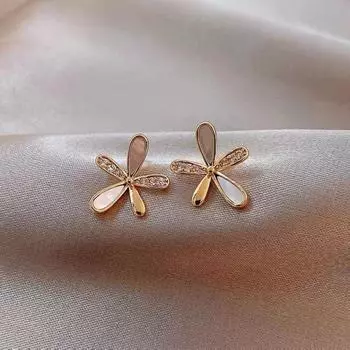 Простые металлические серьги с цветком для женщин, изысканный индивидуальный дизайн, серьги со сладким темпераментом